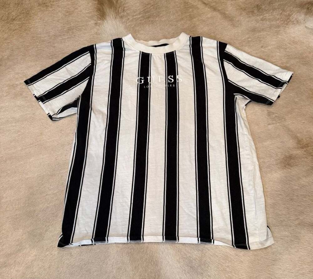 Guess Originals American Tradition Vintage Black And White Stripe Shirt